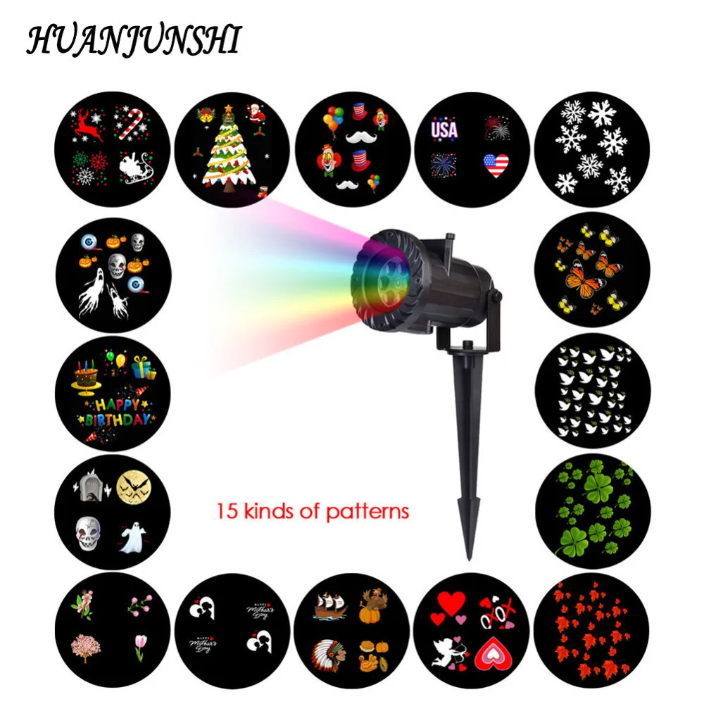 15 PCS RF Wireless Remote Control LED Projection Lamp Snowflake Star Laser Light Stage Lighting Effect for Halloween Christmas|light effect|stage