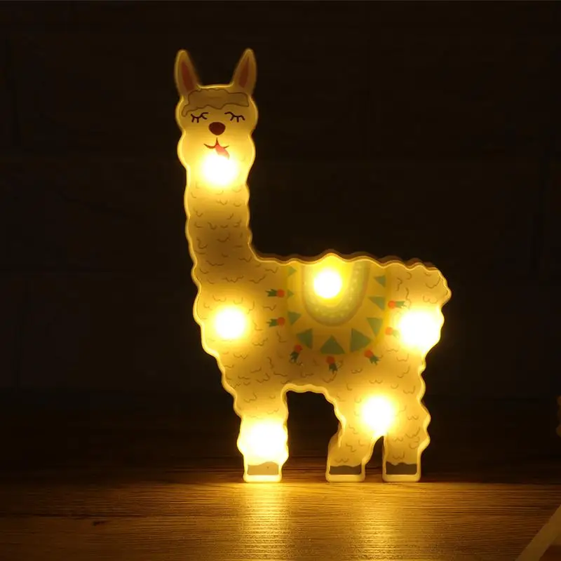 

Colored Drawing Llama Night Light Decorative LED Light Up Llama Decor Signs Llama Toy Kids Gifts Without Bettery For Home Table
