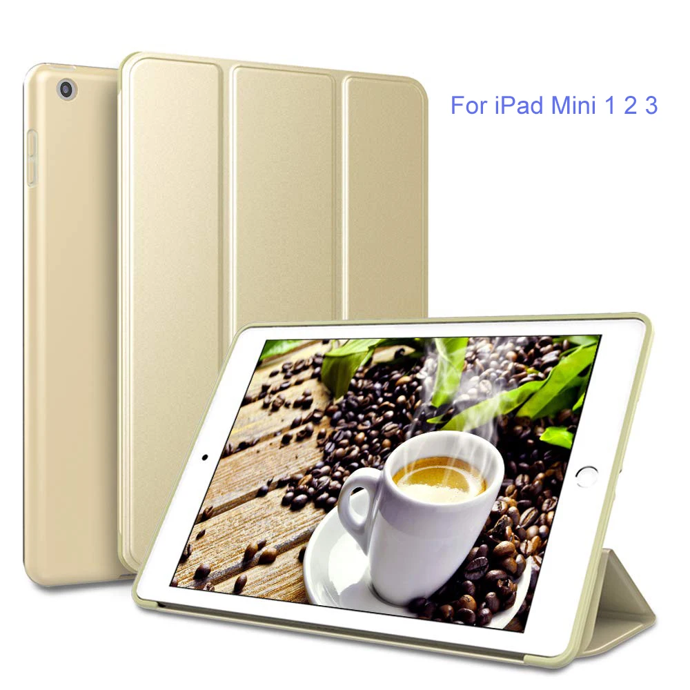 Три складной чехол для iPad Mini 2 Чехол умные покрытия из искусственной кожи 1 3