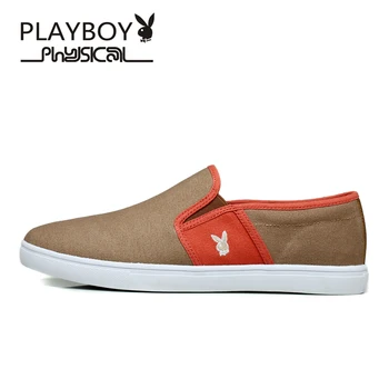 

PLAYBOY Men Casual Shoes Handmade Canvas Oxfords Men Loafers Flats Shoes Breathable moccasins