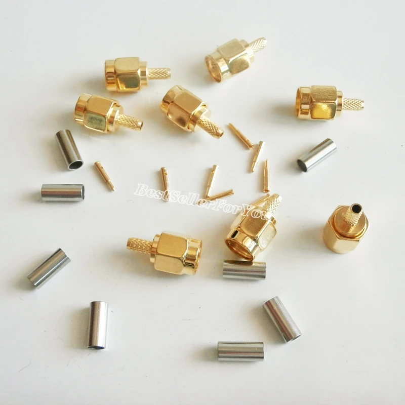SMA штекер обжимной для кабеля RG174 RG316 LMR100 10 шт.|plug connector|sm plugl connector |