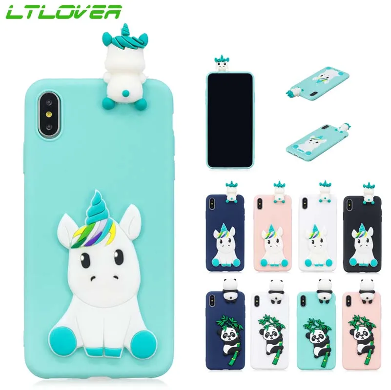 3D Fashion Cartoon Unicorn 8 Plus Candy Color Design Case For apple iPhone XS back cover for iphone XR Max mobile phone shell |