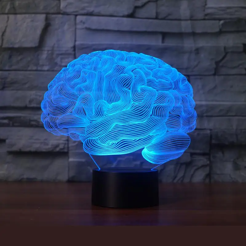 Новый 3d светильник Brain s 7 цветная лампа с дистанционным управлением акриловая