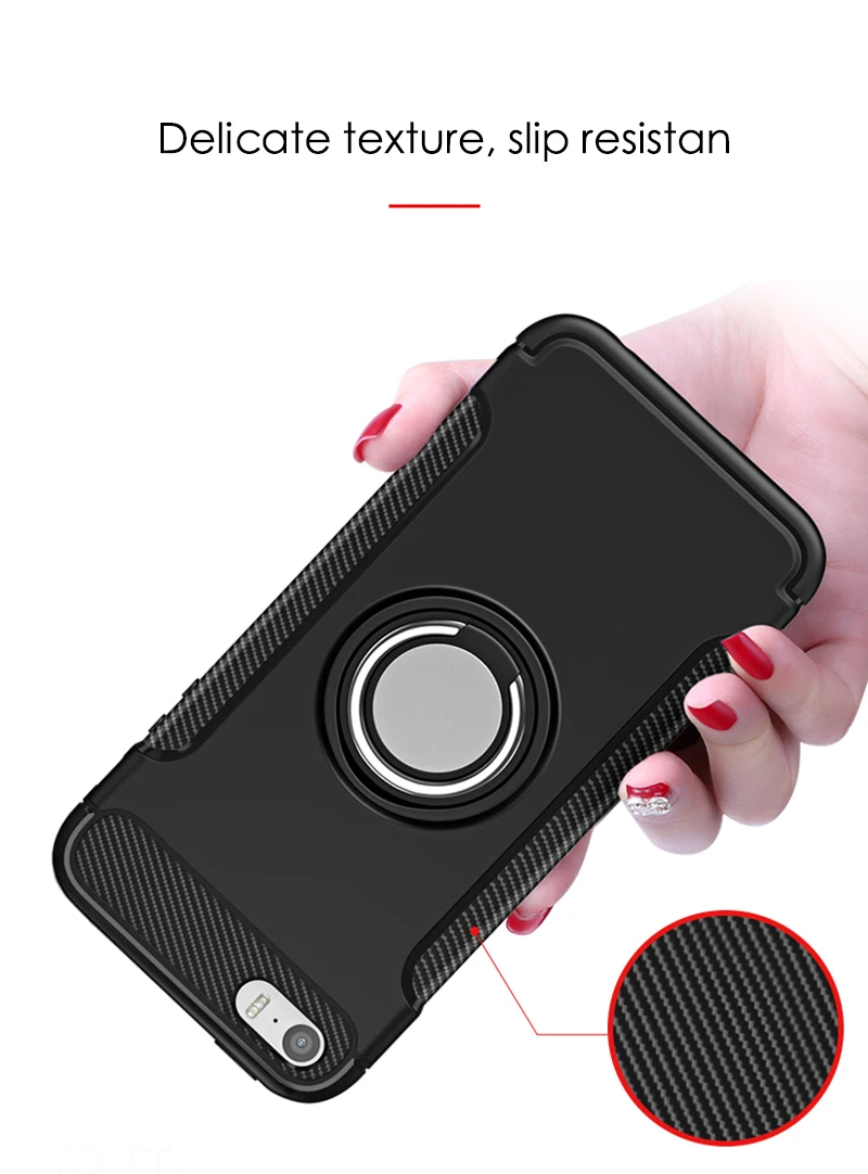 VOVTA Luxury Anti-knock case for iPhone 5 5s SE  Metal Ring Bracket case Shockproof Rugged Armor Phone Cover for iPhone5 5S SE15