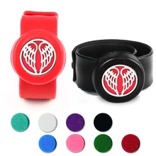 

Kids Essential Oils Bracelet Angel Wings Diffuser Locket Mosquito Repellent Bangle 12 Colors Slap Silicone Children Bracelets