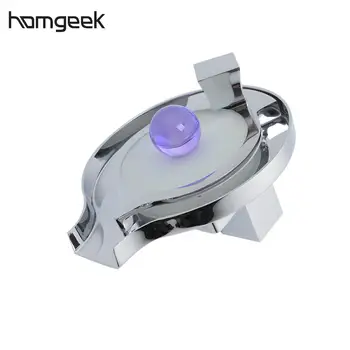 

Homgeek Waterfall Bathroom Basin Faucet High Quality Faucet Thermochromic LED Solid Brass Mixer Tap Chrome Home Hotel