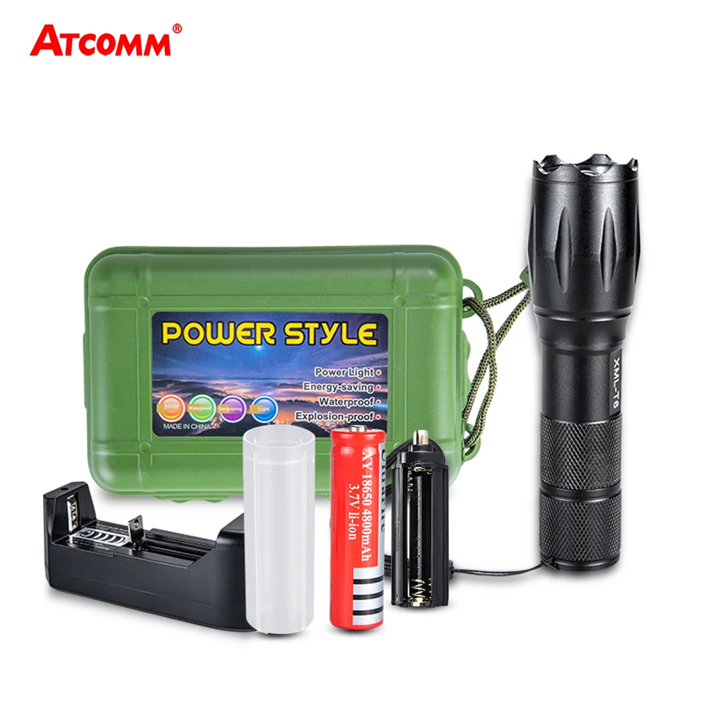 

Rechargeable XML T6 LED Flashlight 4000 Lumen 5 Modes linterna torch 18650 Battery For Camping Hiking Security Emergency