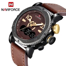 Watches Men Top Luxury Brand NAVIFORCE Waterproof Digital Quartz Clock Male Fashion Leather Sport Wrist Watch Relogio Masculino