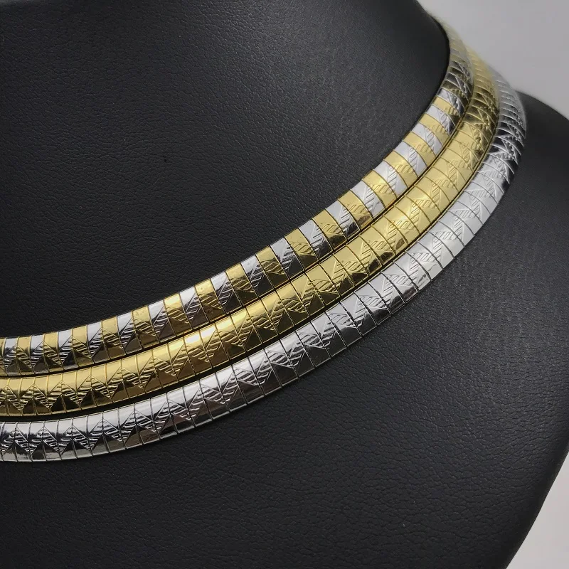Snake Necklace Metal Choker Necklace Women Jewelry Fashion Collar Necklace Stainless Steel Chokers Torques Snake Chain 4-8MM