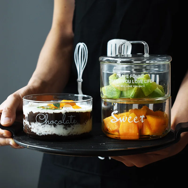 crystal glass jar latte storage cups sweet cake jars unique design stackable cupcake for sale