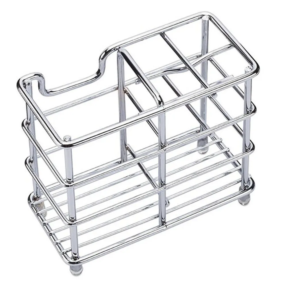 

Toothbrush Holder Organizer Toothpaster Stand Stainless Steel Storage Rack