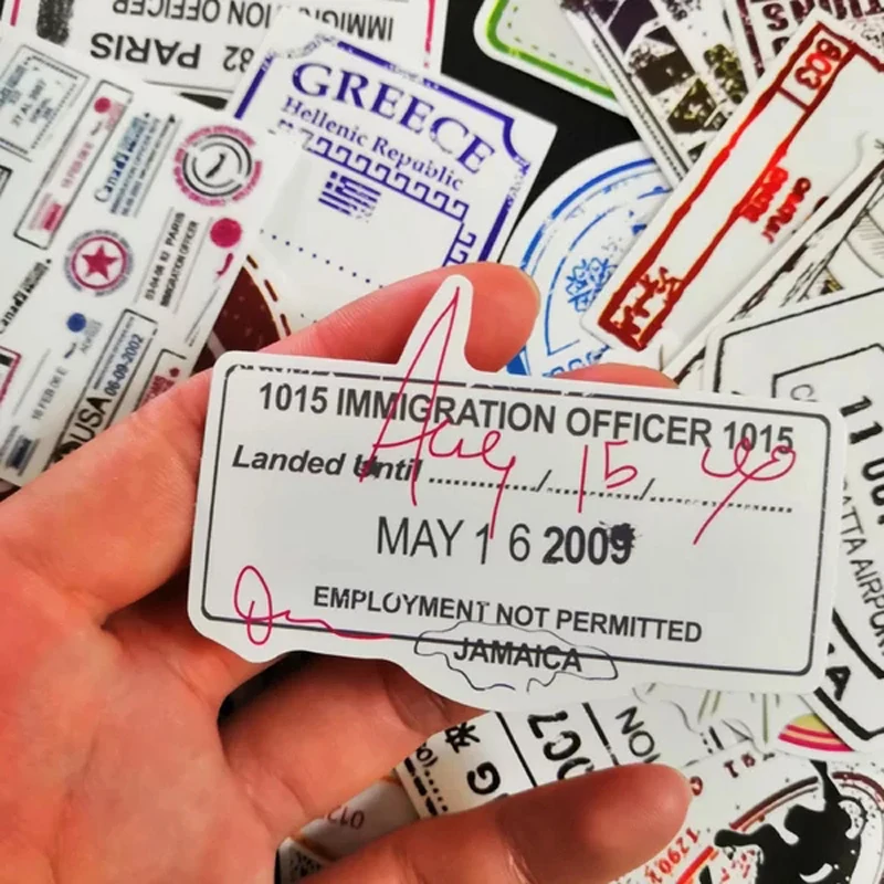 60 قطعة السفر ختم البريد ملصقات للأمتعة الغيتار الهاتف المحمول لوح التزلج دراجة نارية الكتابة على الجدران ملصقات مقاومة للماء