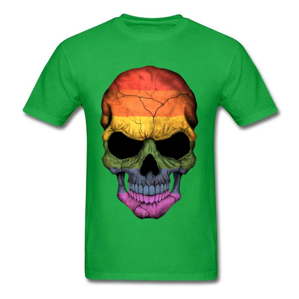 Gay Pride Rainbow Flag Skull_green