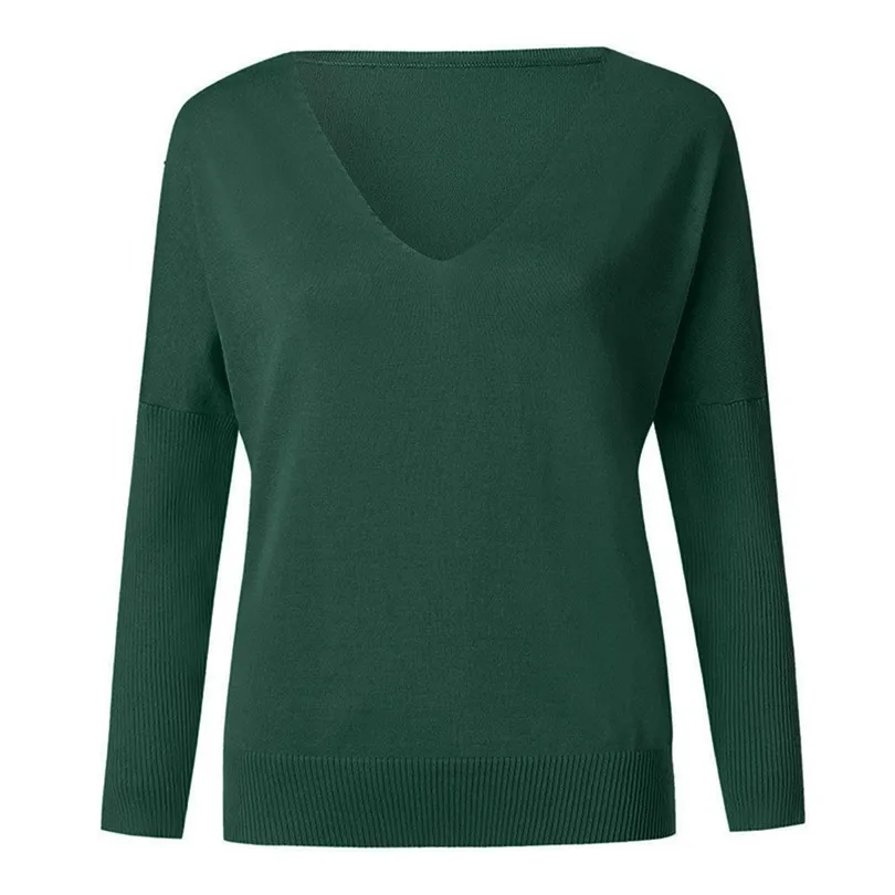 New Fashion Women Autumn Winter Batwing Sleeve Solid Knitted Casual Daily Sweater Brief Pullover Tops Blouse #4F09 (16)