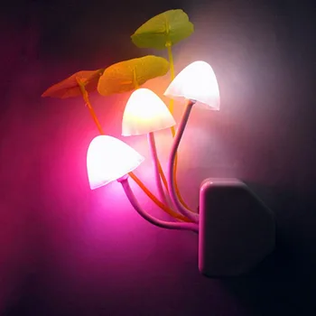 

Novelty LED Mushroom Night Light for Baby Children Bedroom Decor Lamp EU/US Plug Wireless Light Sensor Colorful Mushroom Lamp