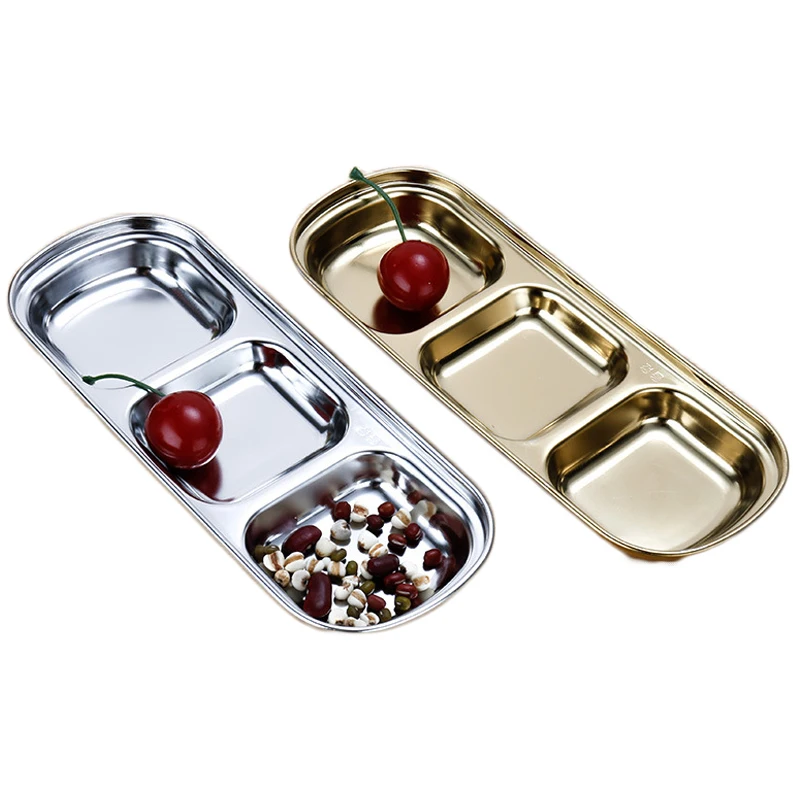 Stainless Steel Korean Roast Meat Sauce Dishes Separate Sushi Soy