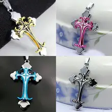 

Unisex's Men Stainless Steel Cross Necklace Pendant Chain Gift 4 Colors 2016