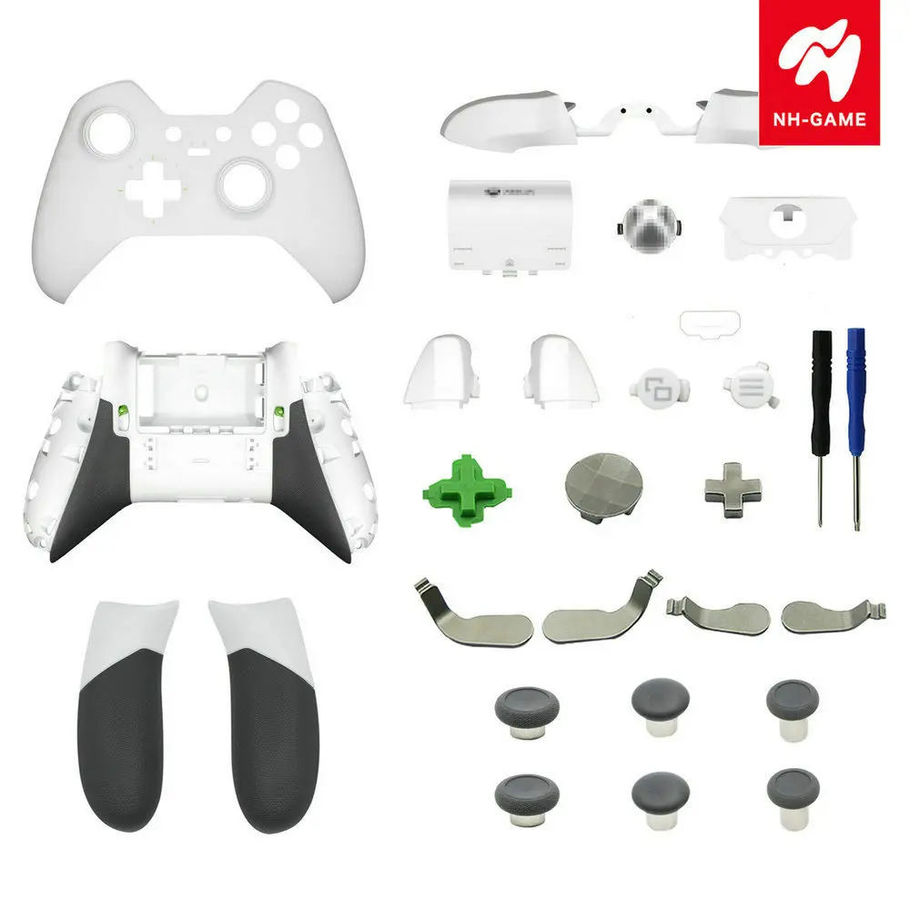 Standard shell-Grips Запчасти Передняя Верхняя панель корпуса КОРПУСА LB RB Кнопка задняя крышка Прорезиненные Ручки для Xbox One Elite геймпад - Цвет: Standard shell-Grips