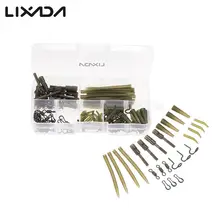 Lixada 160 шт. безопасная клипса резиновые трубки рукава Роллинг Вертлюги защелкивающиеся зажимы рыболовные снасти Рыболовный набор