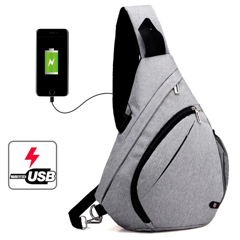 

Fashion Men Backpacks USB Charging Backpack for Teenagers Boys School Bag for Male One Shoulder Crossbody Chest Rucksack Mochila