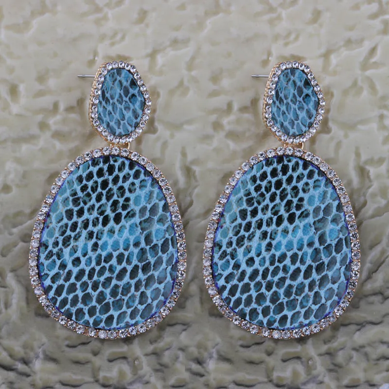 

NeeFu WoFu Snake Earring Leather Earrin Large Drop Big Earrings Woman Zinc alloy Retro Brinco Ear Oorbellen fashion jewelry