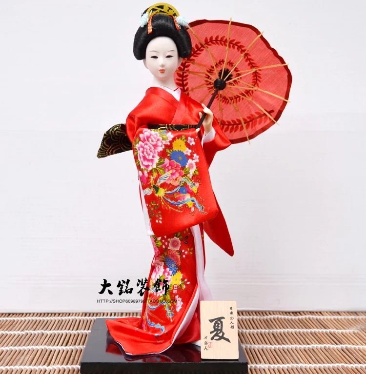 30 см каваи японские милые статуэтки гейши куклы с красивым кимоно дом офис украшения миниатюры подарок на день рождения