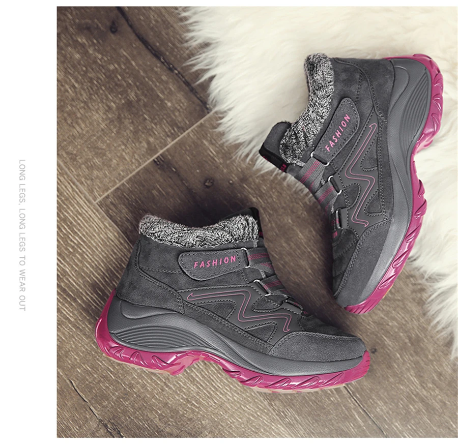 STQ г., зимние женские теплые ботинки женские Теплые ботильоны женские водонепроницаемые ботинки на высокой танкетке резиновые походные ботинки, обувь, 6139