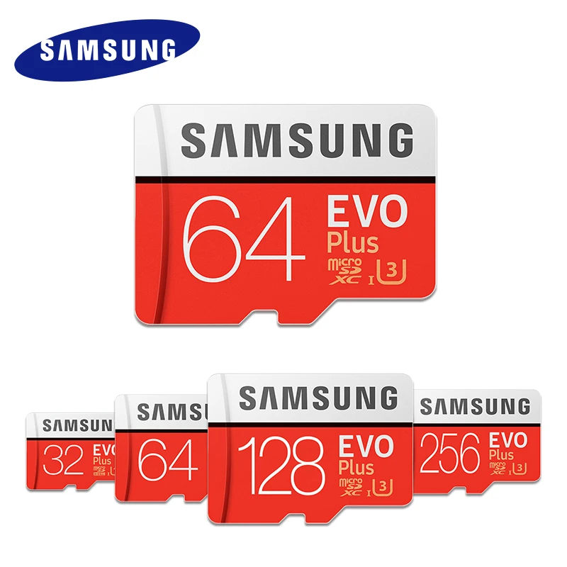 

SAMSUNG EVO Plus Memory Card 64GB 128GB 256GB U3 micro SD Card 32GB U1 Microsd Class 10 Flash Card SDHC / SDXC TF Card for 4K HD