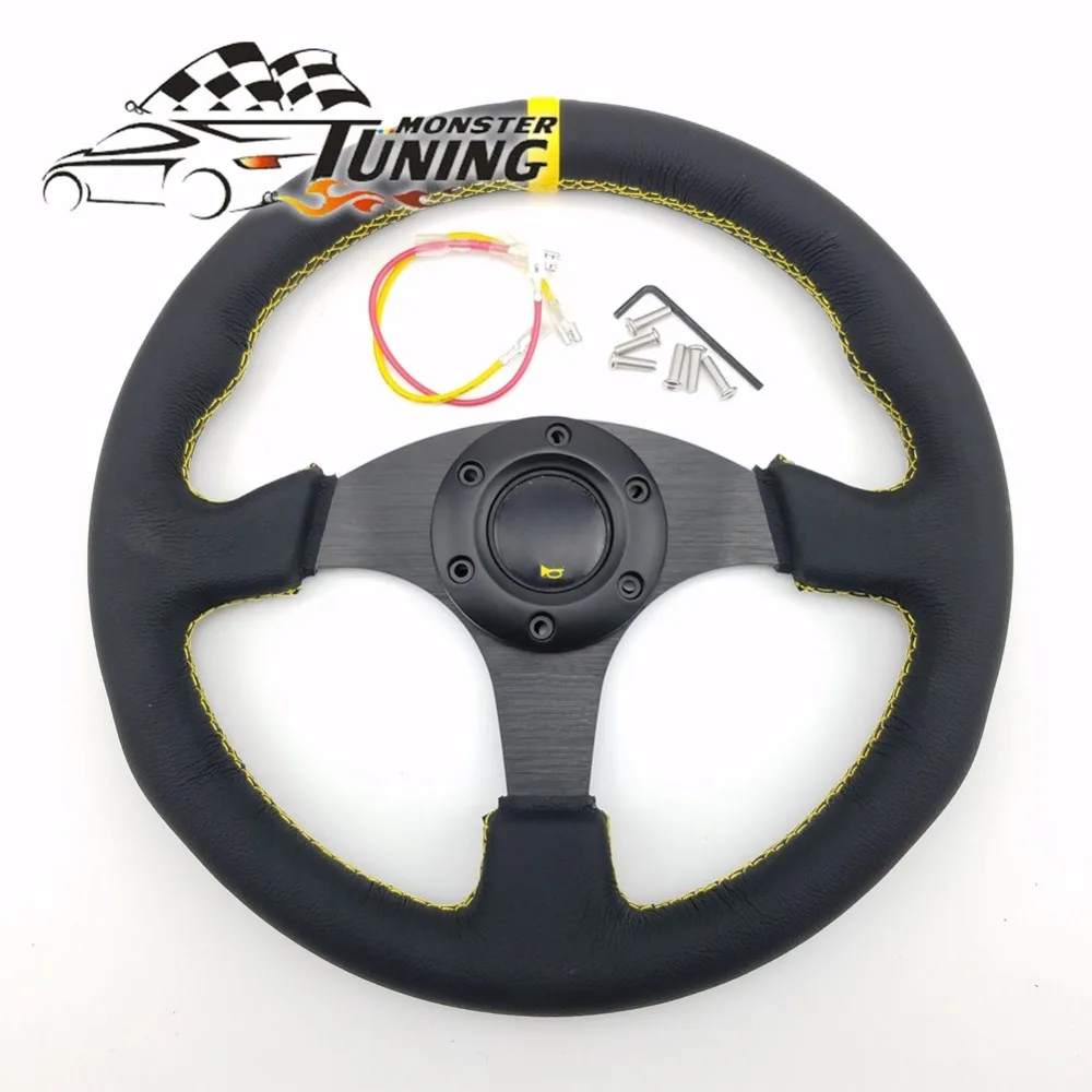 

Tuning Monster Universal 330mm OM Steering Wheel Real leather Steering wheels With Logo
