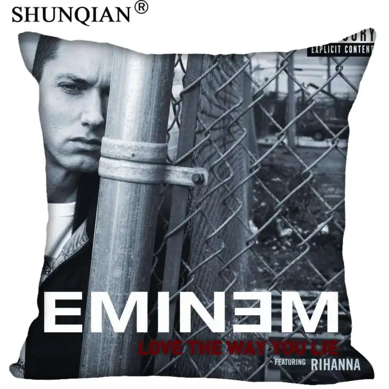 

High Quality Eminem Style throw Pillowcase Square Zippered Pillow Cover Custom Gift 40x40cm Drop Shipping