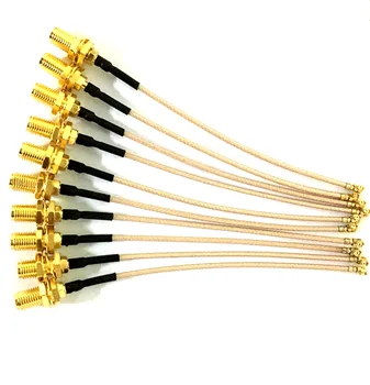 

200pcs IPX U.fi TO RP-SMA female nut bulkhead Cable Adapter RG178 Cable 15cm