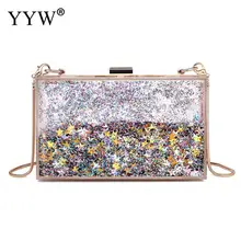 Мода Женская двухсторонняя жидкая зыбучий песок акриловая прозрачная Роскошная вечерняя сумка клатч Сумки с блестками сумки на плечо