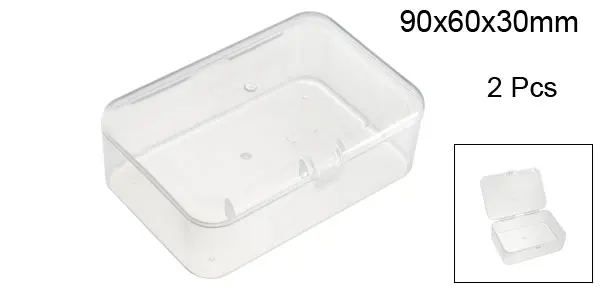 Uxcell 2pcs/lot Single Buckles Clear White Plastic Component Storage Box Electronic Component Containers Tool Boxes 90x60x30mm - Цвет: 90 x 60 x 30mm