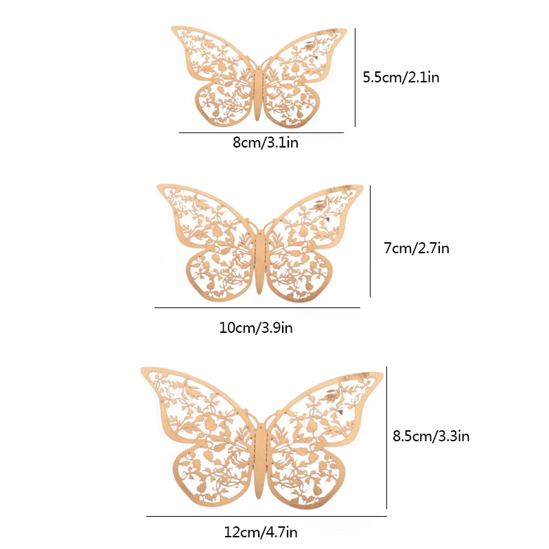 Cevent 12 шт./компл. 3D 2 Цвета бабочка 6 различных стилей; бумажная упаковка для свадебной вечеринки украшение стены Юбилей украшения Аксессуары
