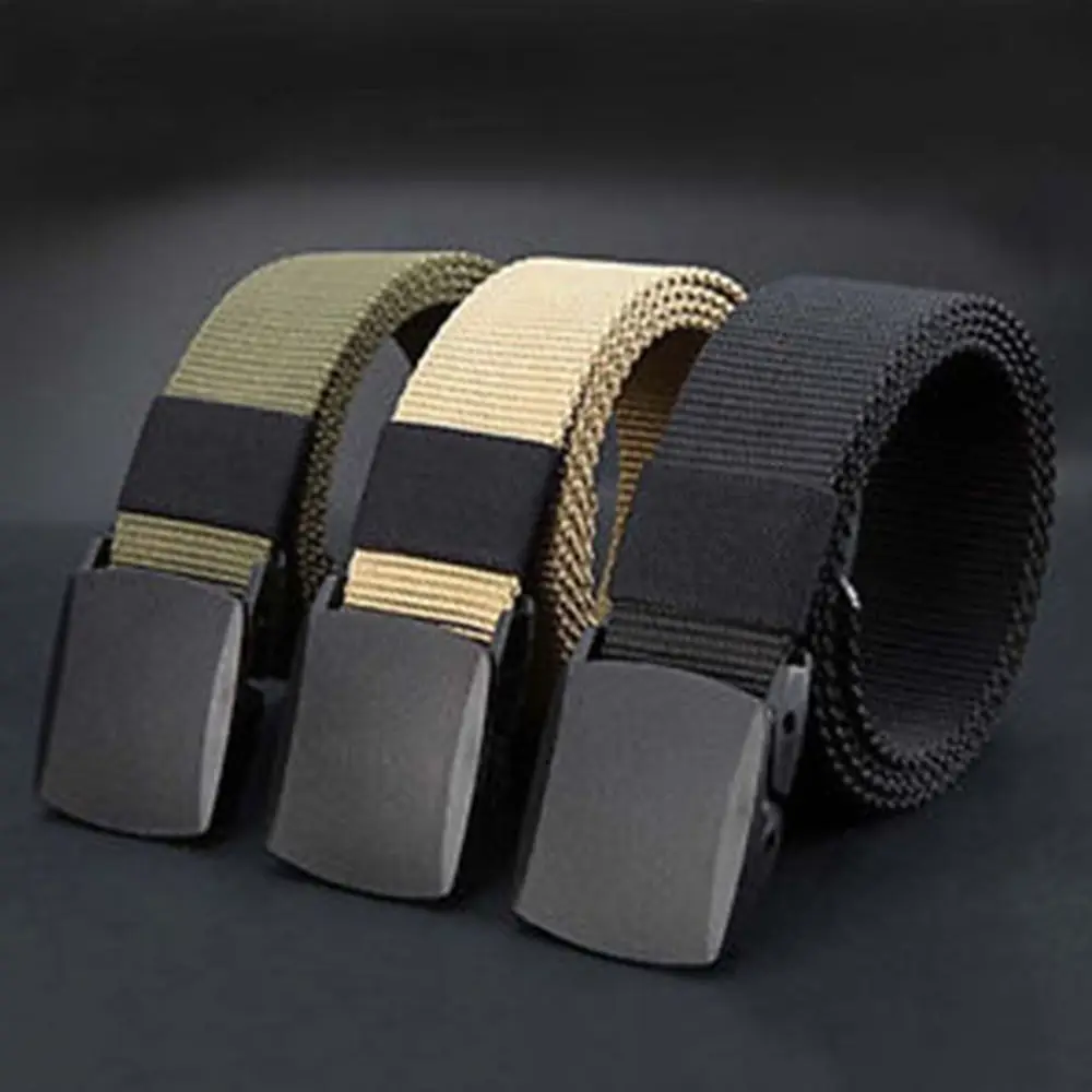 

1 Pcs Men's Outdoor Sports Military Tactical Nylon Waistband Black Khaki Army Green Canvas Polyester Web Belt Dazzling One Size