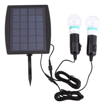 

CNIM Hot Solar LED Lighting System 2 lamp bulb solar panel Black