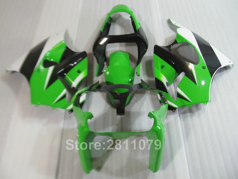 

Injection molded hot sale fairing kit for kawasaki Ninja ZX6R 00 01 02 green black fairings set ZX6R 2000 2001 2002 KL13