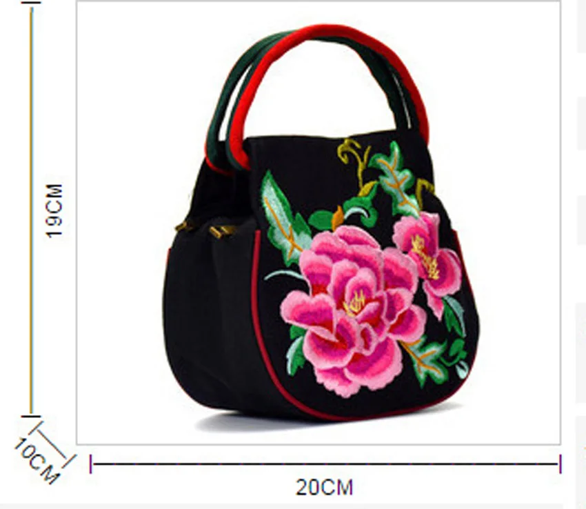 Винтажная мини женская сумка, национальная Цветочная вышитая сумка, женская черная сумка с двойной молнией, женская маленькая сумка для мобильного телефона, сумка для монет