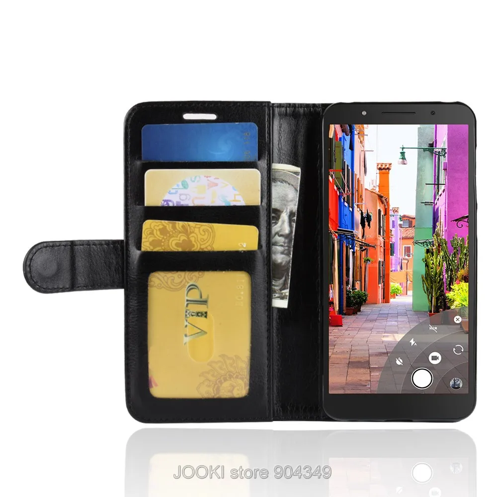 JOOKI PU Бумажник кожаный чехол для Alcatel 1C 3C 1X3 V ручная работа под заказ Печать откидная крышка
