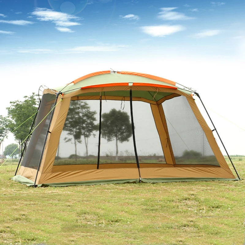 أغسطس دليل سلسلة Ultralarge 5-8 شخص شرفة كبيرة التخييم خيمة خيمة للشاطئ الشمس المأوى Barraca دي Acampamento Tente