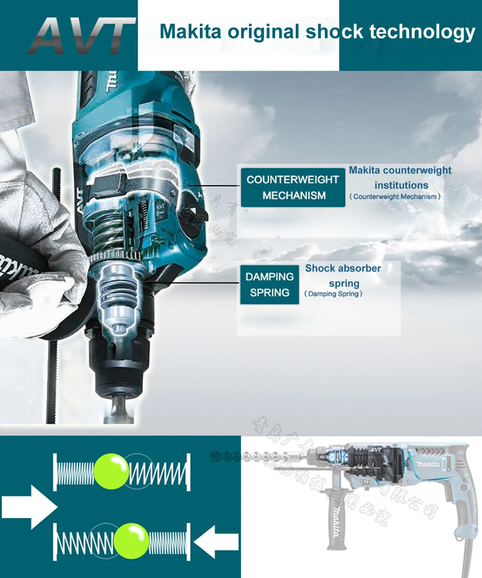 Япония Makita HR2611F молоток 2610 Ударная дрель 2600 многофункциональная 2631F демпфирующая ручная дрель 800 Вт