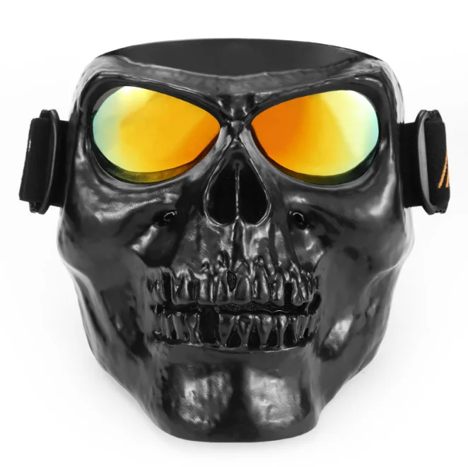 

by DHL/Fedex 30pcs Monster Motorcycle Mask Goggles Match Open Face Motorcycle Half Vintage Retro Helmets Skull Face Mask