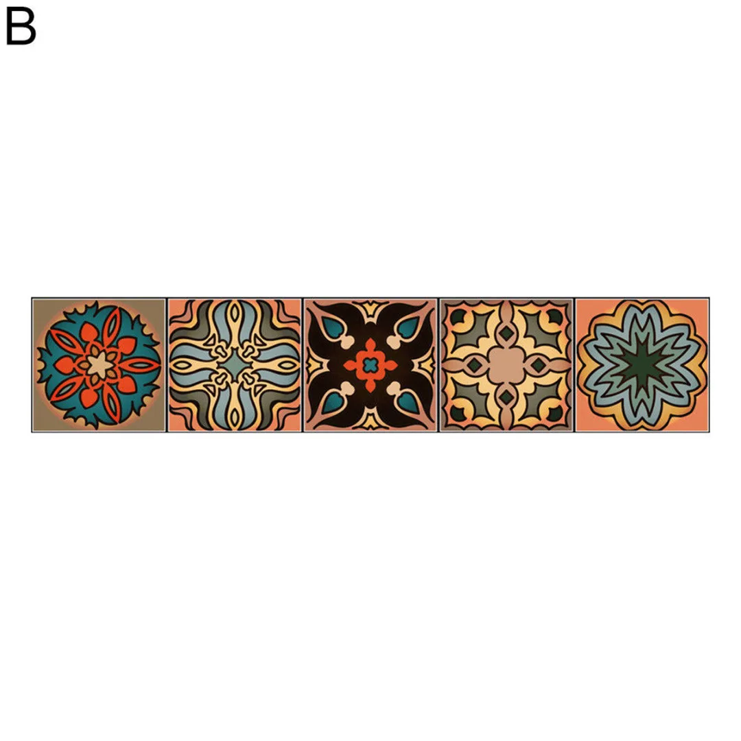 DIY  2019  Newest Wall Moroccan Style Geometric Symmetry Tile Sticker Kitchen Home Decor 4 Style