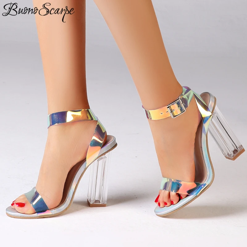 High Heel Sandals Ankle Strap Buckle 