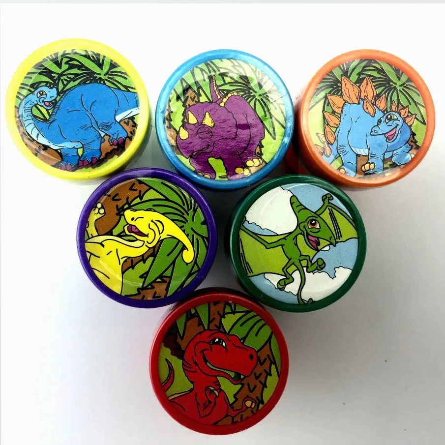 6pcs Children Drawing Toy Dinosaur Pattern Self Inking Stamps Toy Set