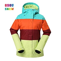 Gsou Snow-30 градусов Лыжная куртка женская уличная лыжная куртка водонепроницаемая 10K профессиональная Лыжная и сноубордическая Сноубордическая куртка - Цвет: 01
