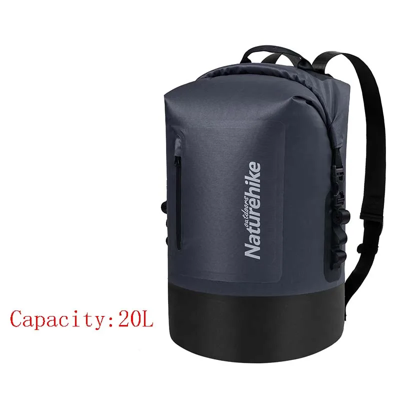 Naturehike 20L 30L 40L сухой мешок разделения водонепроницаемый мешок сухой мешок большой емкости мешок открытый портативный Дрифт - Цвет: Gray20L