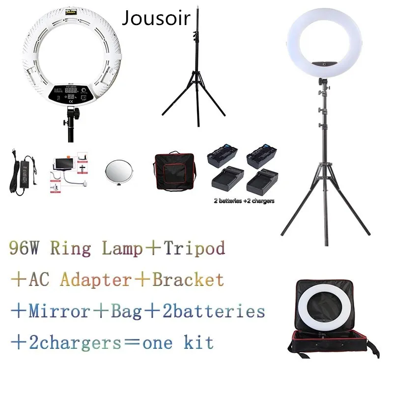 

FD-480II Yidoblo White LED Ring lamp Light Make up Lighting sefie ring lamp set with standing (2M)/ bag/batteries CD50