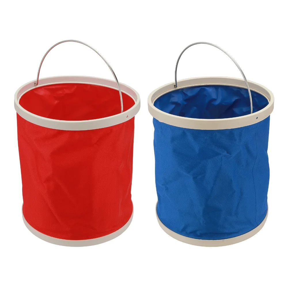 1pc Outdoors Fishing Folding Bucket 11L Car Wash Bucket Canvas Portable