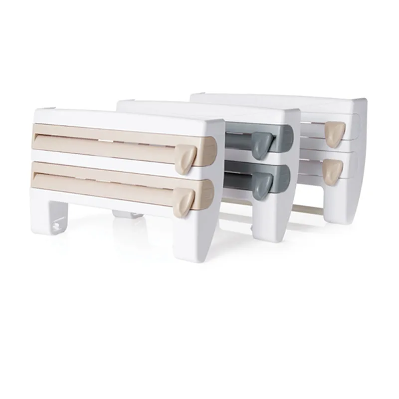 

Plastic Refrigerator Cling Film Storage Rack Shelf Wrap Cutting Wall Hanging Paper Towel Holder Kitchen Accessories Hot